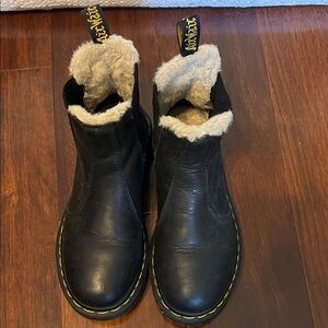 Dr. Martens Black Boots with Fur